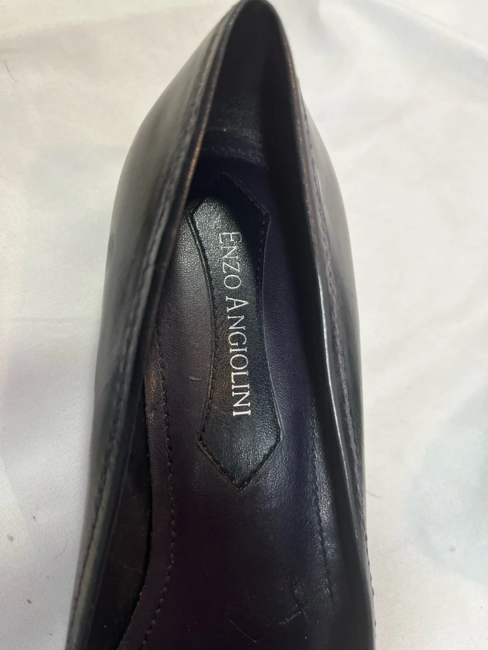 Enzo Angiolini Black Leather Bow Flats